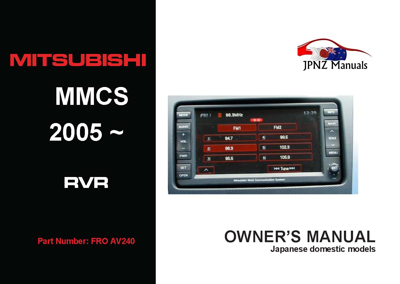Mitsubishi – MMCS 2005~2012 RVR / ASX Multi Communication System Manual in English (Part N.O AV240)