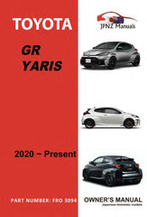 Toyota – GR Yaris user owners manual in English | 2020 – present model (Part N.O 3094)