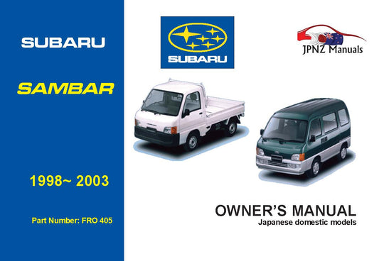 Subaru – Sambar car owners user manual in English | 1998 – 2003 (Part N.o 405)