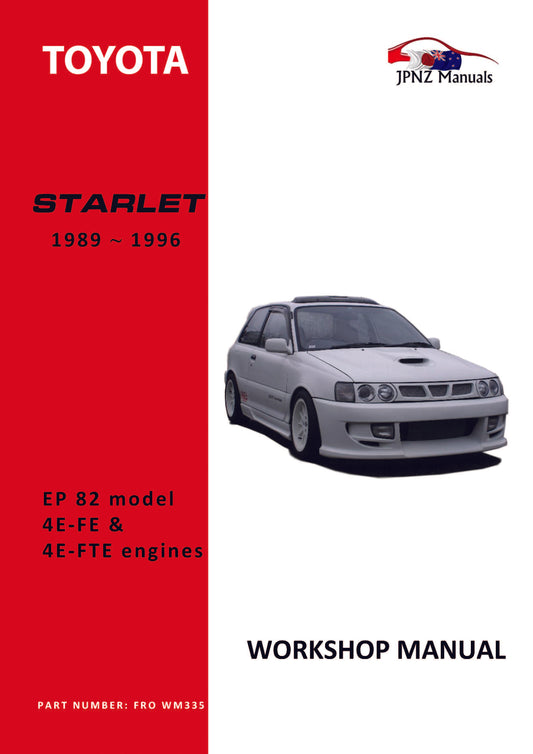 Toyota – Starlet Workshop Service Manual In English | 1989~1996 (Part N.O WM335)