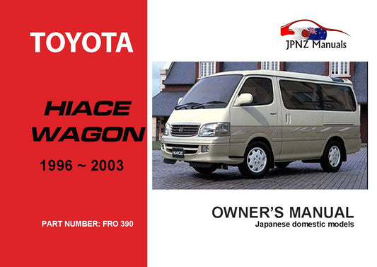 Toyota – Hiace Wagon Owners User Manual In English | 1996 – 2003 (Part N.o 390)