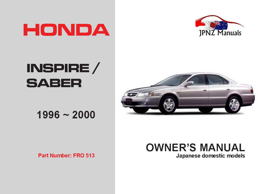 Honda – Inspire / Saber Car Owners User Manual In English | 1996 – 2000 (Part N.o 513)