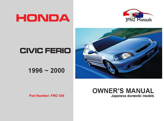 Honda – Logo Car Owners User Manual In English / 1996 – 2001 (Part N.o 507)