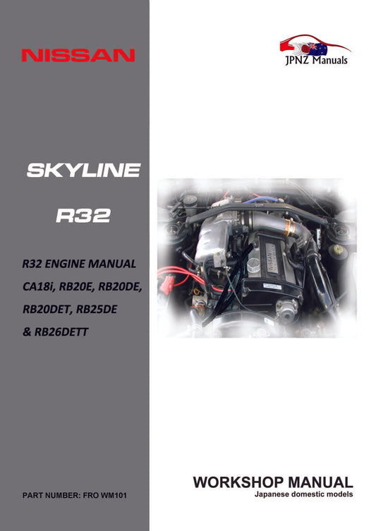 Nissan – R32 Skyline engine Workshop Service Manual in English (Part N.O WM101)