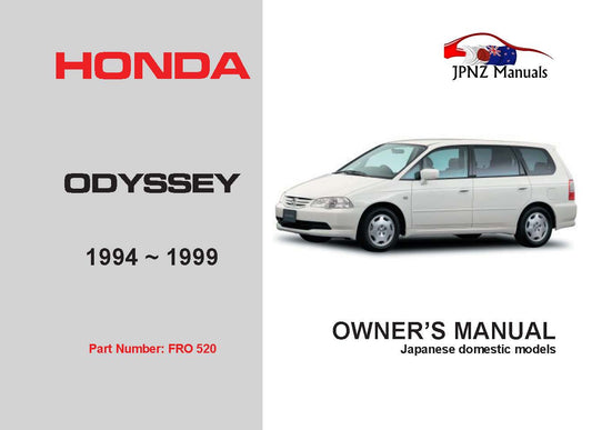 Honda – Odyssey Car Owners User Manual In English | 1994 – 1999 (Part N.o 520)