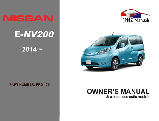 Nissan – e-NV200 eNV200 Wagon owners user manual in English | 2014 – Current (Part N.O 175)