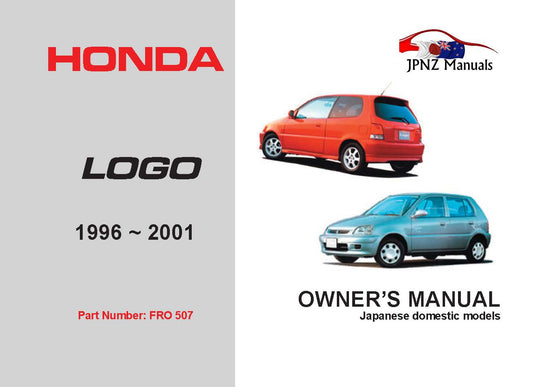 Honda – Logo Car Owners User Manual In English / 1996 – 2001 (Part N.o 507)