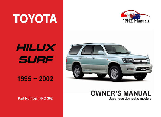 Toyota – Surf Owner’s User Manual In English | 1995 – 2002 (Part N.o 302)